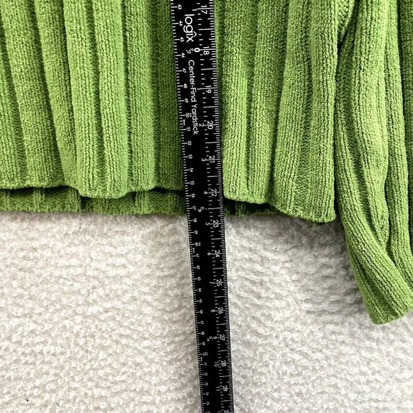 Y2K 2000s Faded Glory Green Fair Isle Icelandic Chenille Knit Sweater M Medium - Picture 5 of 7